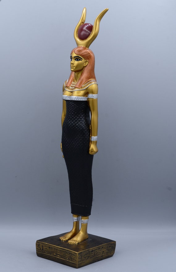 彫刻古代エジプト神話ハトー(Hathor)顔置物 居間玄関書棚茶室 装飾品工芸品 彫刻古代エジプト神話ハトー(Hathor)顔置物 居間玄関書棚茶室