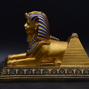 statue of Egyptian art hand painted Sphinx 2 style heavy Made in egypt