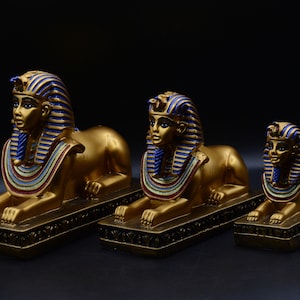 Unique hand painted Egyptian Sphinx statue (3 size) Made in egypt