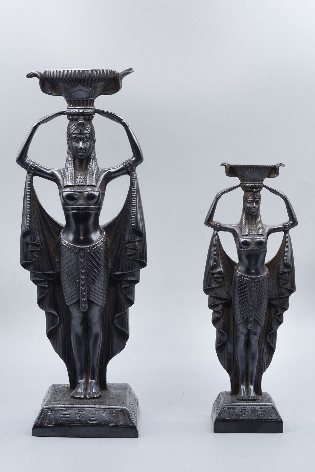 Cleopatra's Egyptian Nubian Maiden Servants Large With Chalice Statue 2