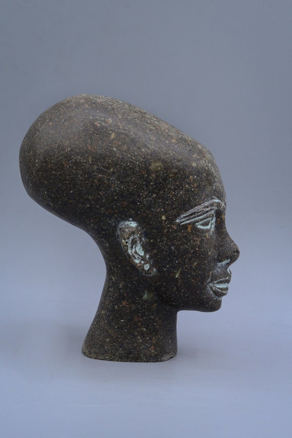 Unique Egyptian Head of Princess From Amarna Heavy Stone
