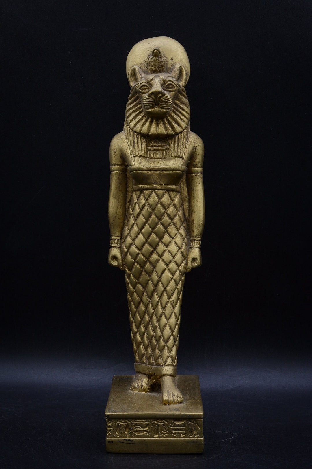 Statue of the Warrior Goddess Sekhmet Goddess of War Gold Paint ...