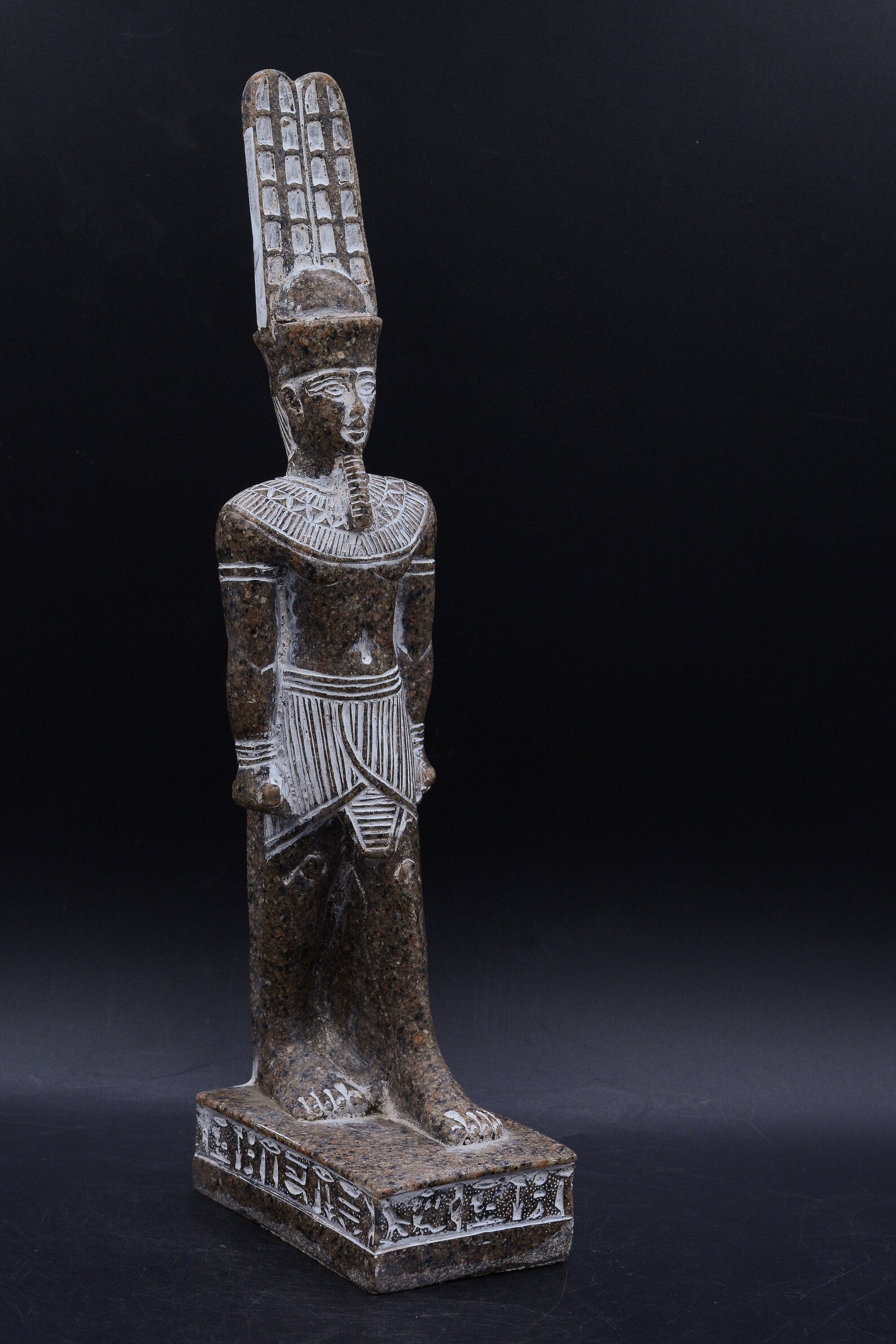 Unique statue of Egyptian art Amun Ra granite stone Made in Etsy