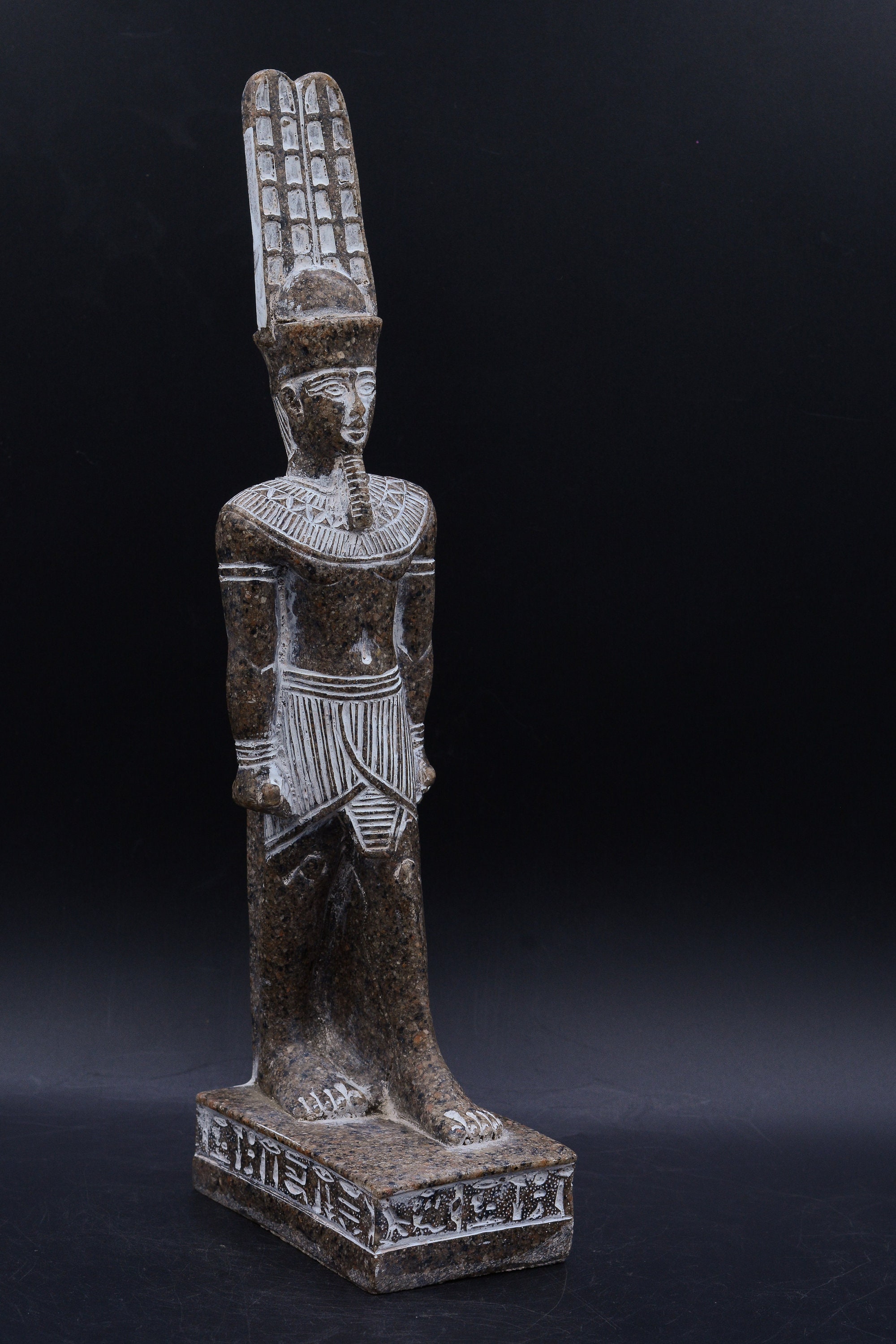 Unique statue of Egyptian art Amun Ra granite stone Made in Etsy