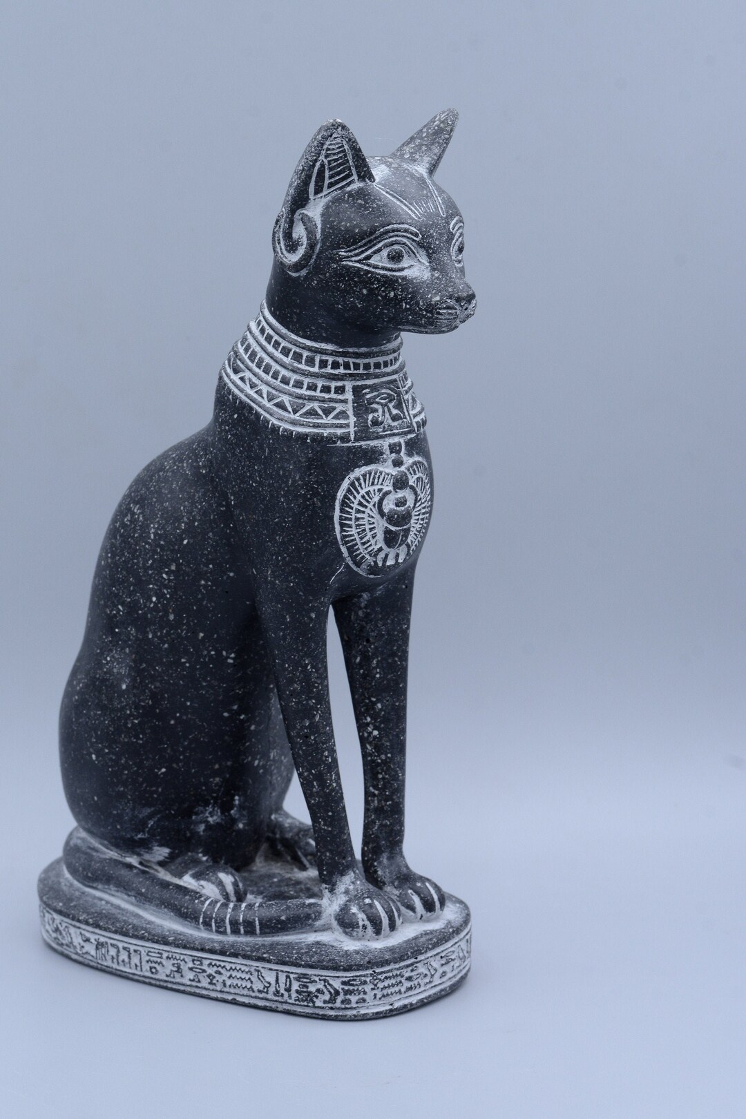 Schwarze Katzen Skulptur - Handgeschnitzte Kristall Statue 8x8cm