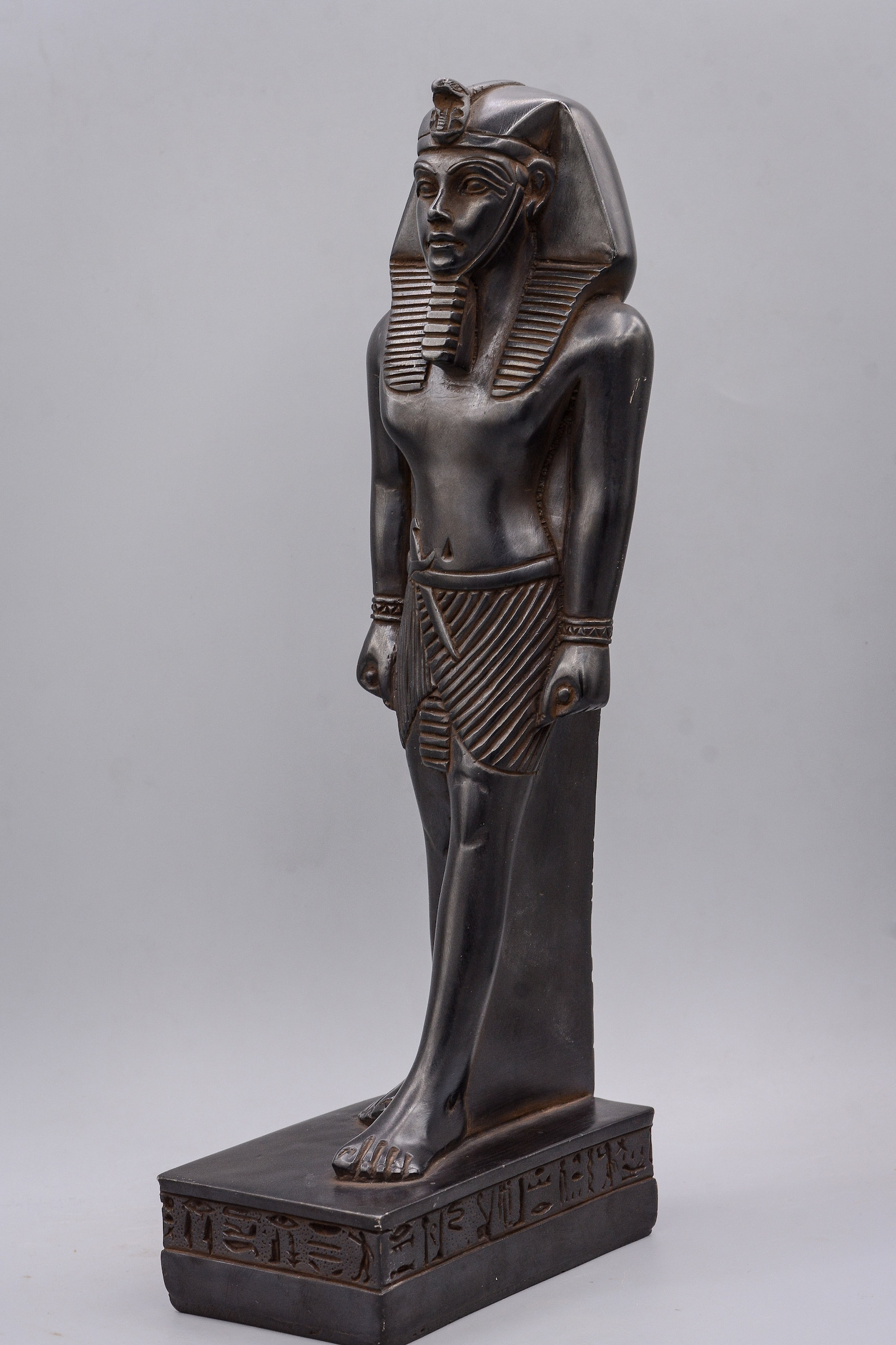 Statue of King Khafre Black Egyptian Art Pharaoh Solid Stone Etsy