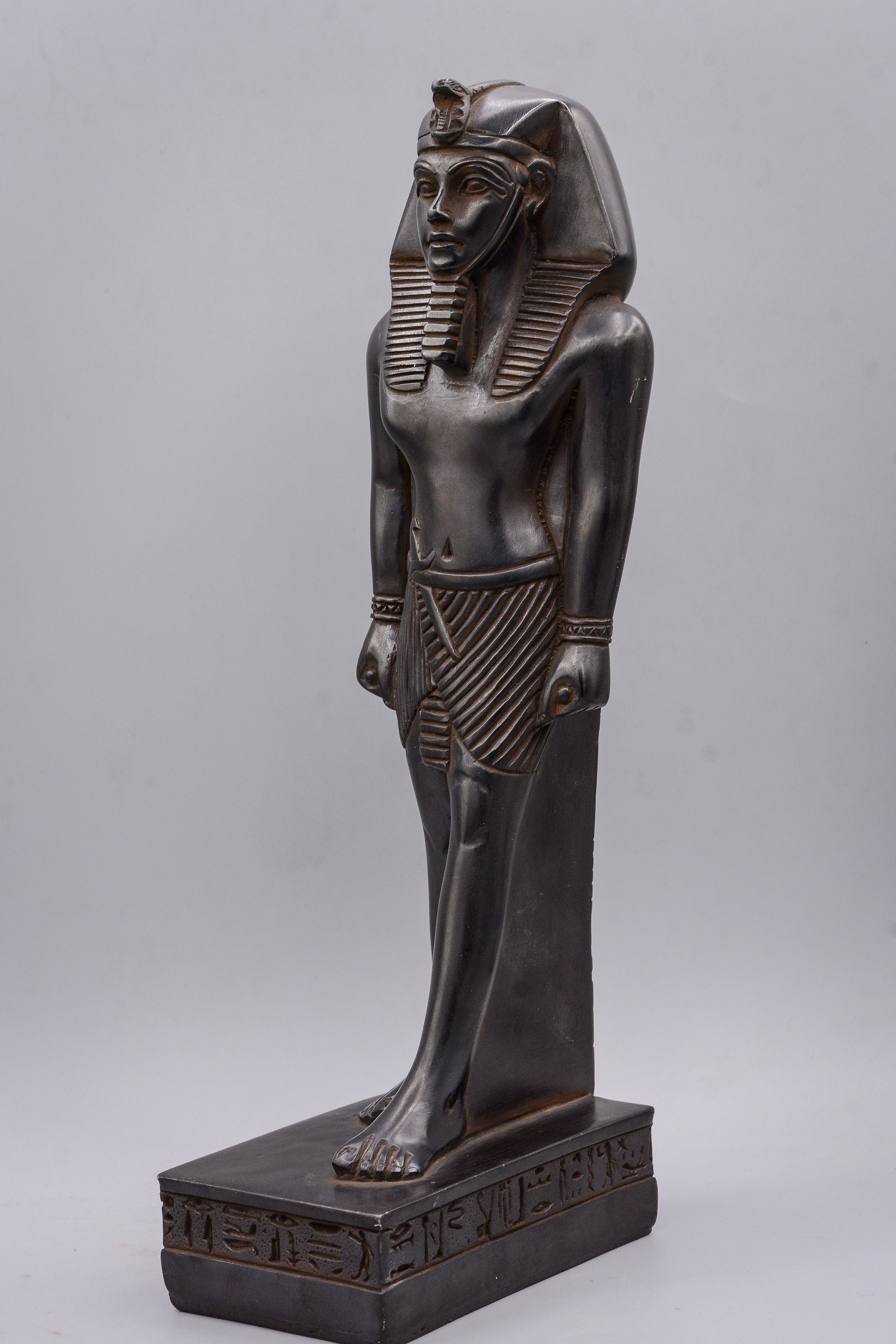 Statue of King Khafre Black Egyptian Art Pharaoh Solid Stone Etsy