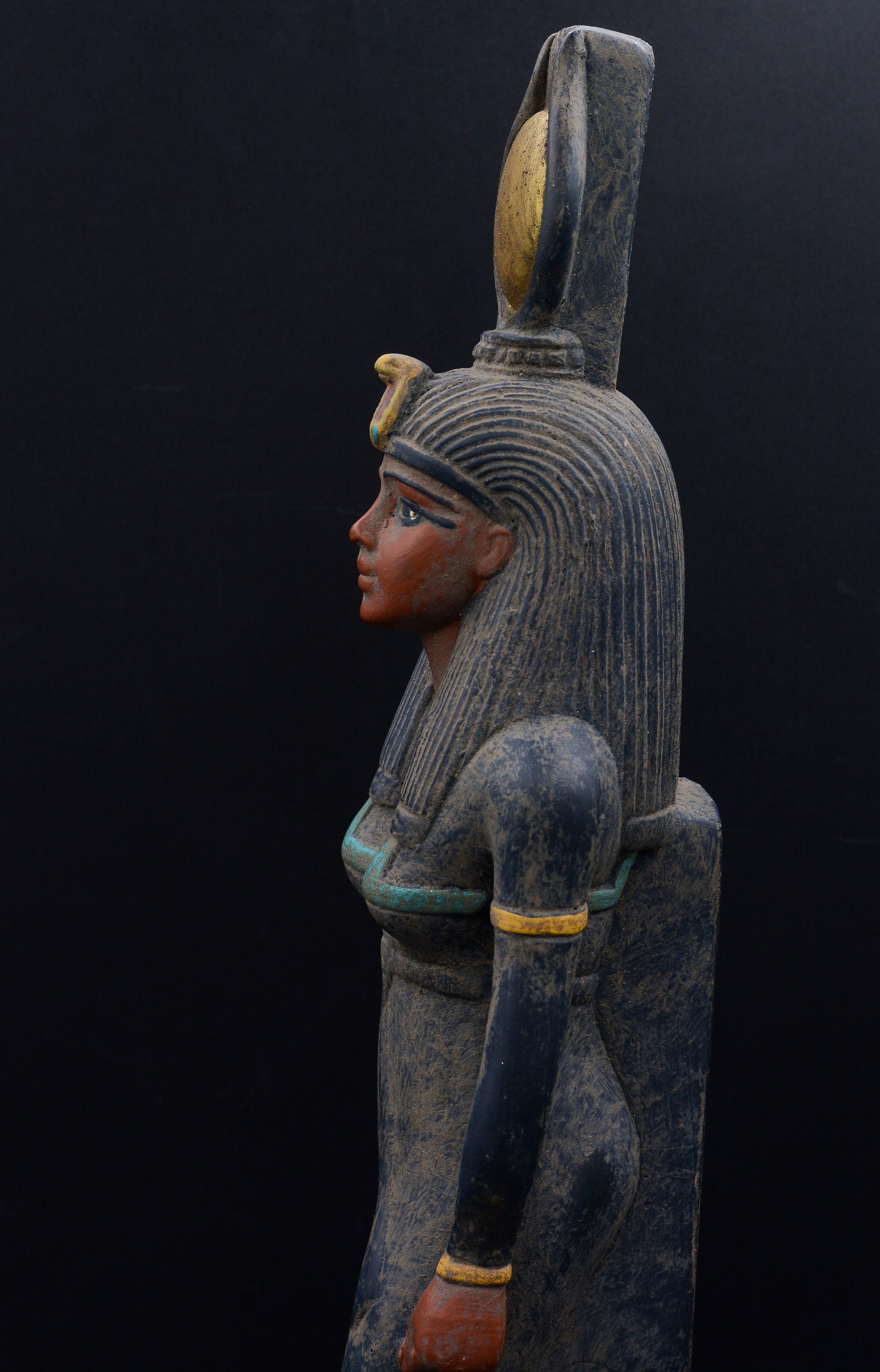 Statue of goddess Isis Sculpture unique painted heavy stone Etsy