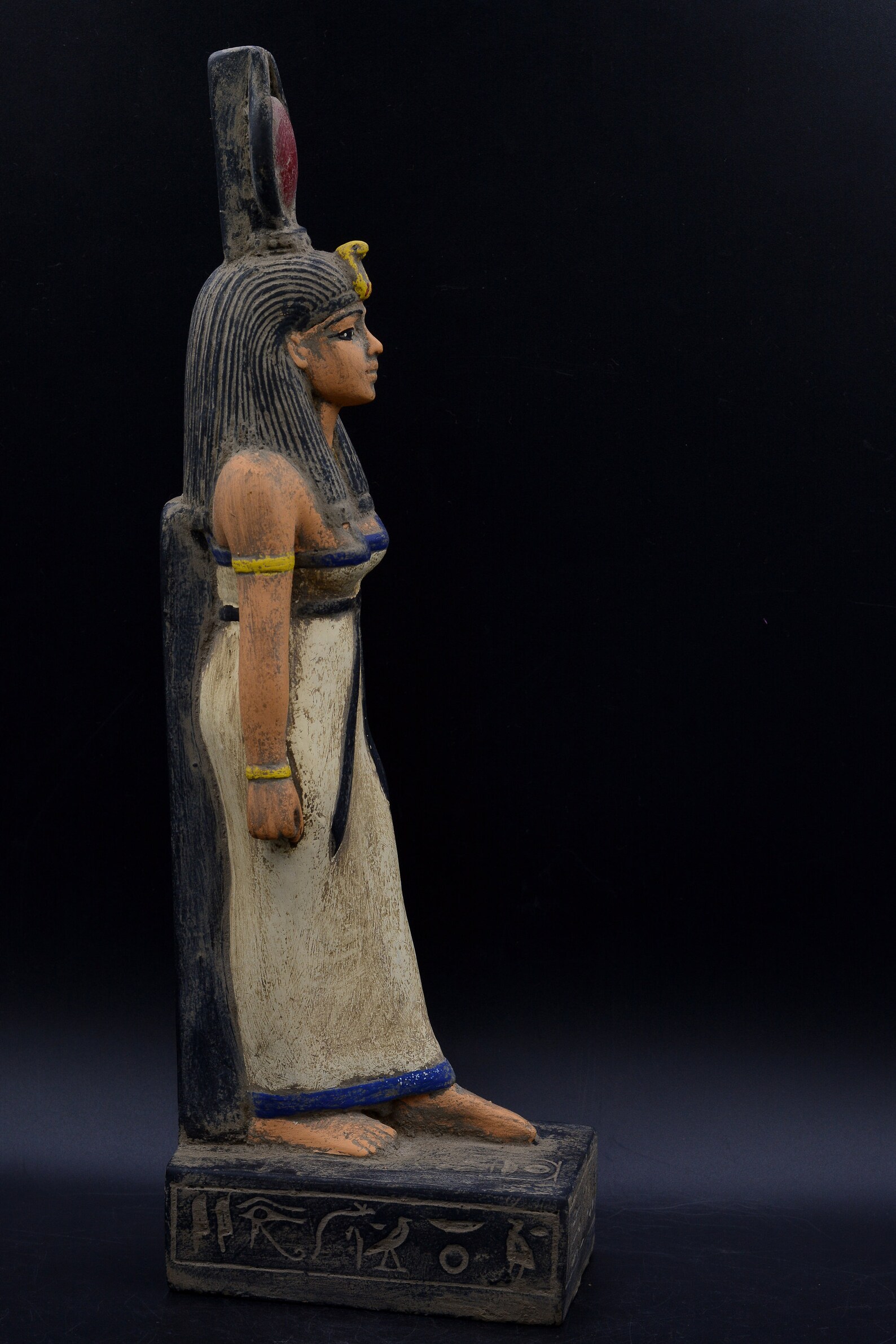Goddess Isis statue Sculpture heavy painted stone made in Etsy