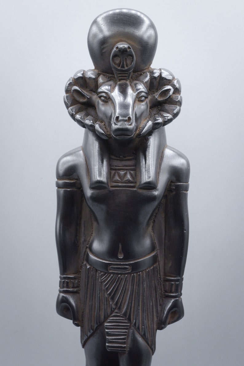 Unique Statue De Dieu égyptien Antique Khnum Grande Pierre Etsy France