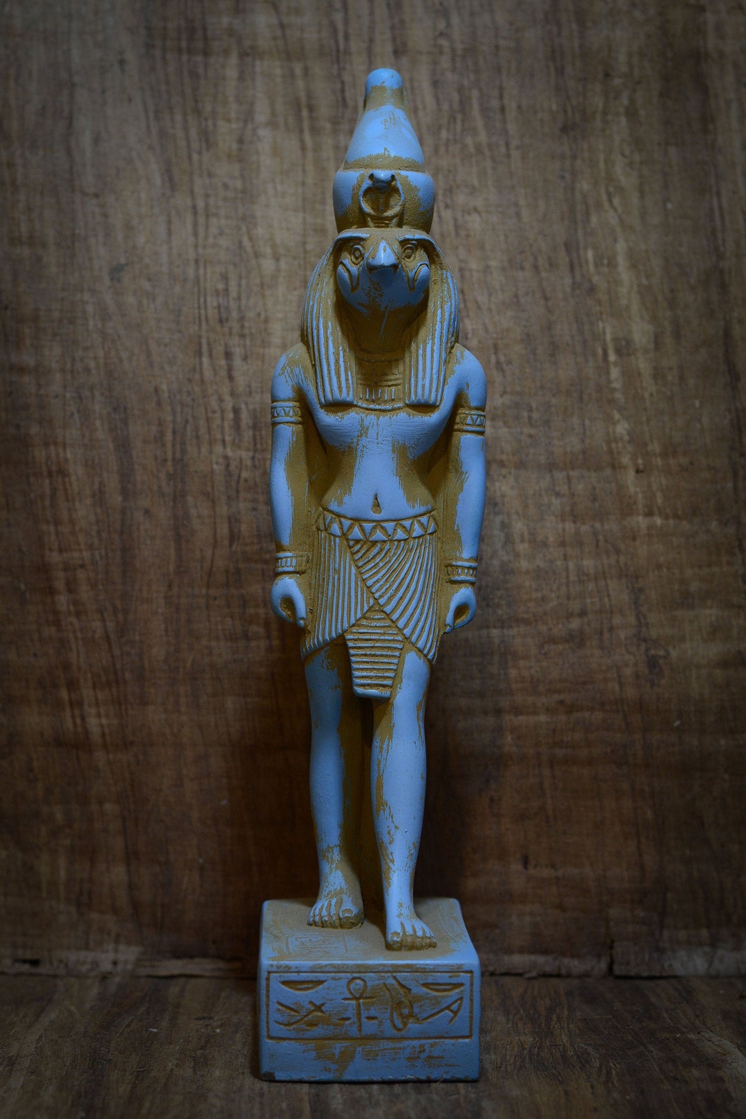 エジプトの彫像 天空の神ホルス 彫刻 大きな青 エジプト製 - Etsy 日本