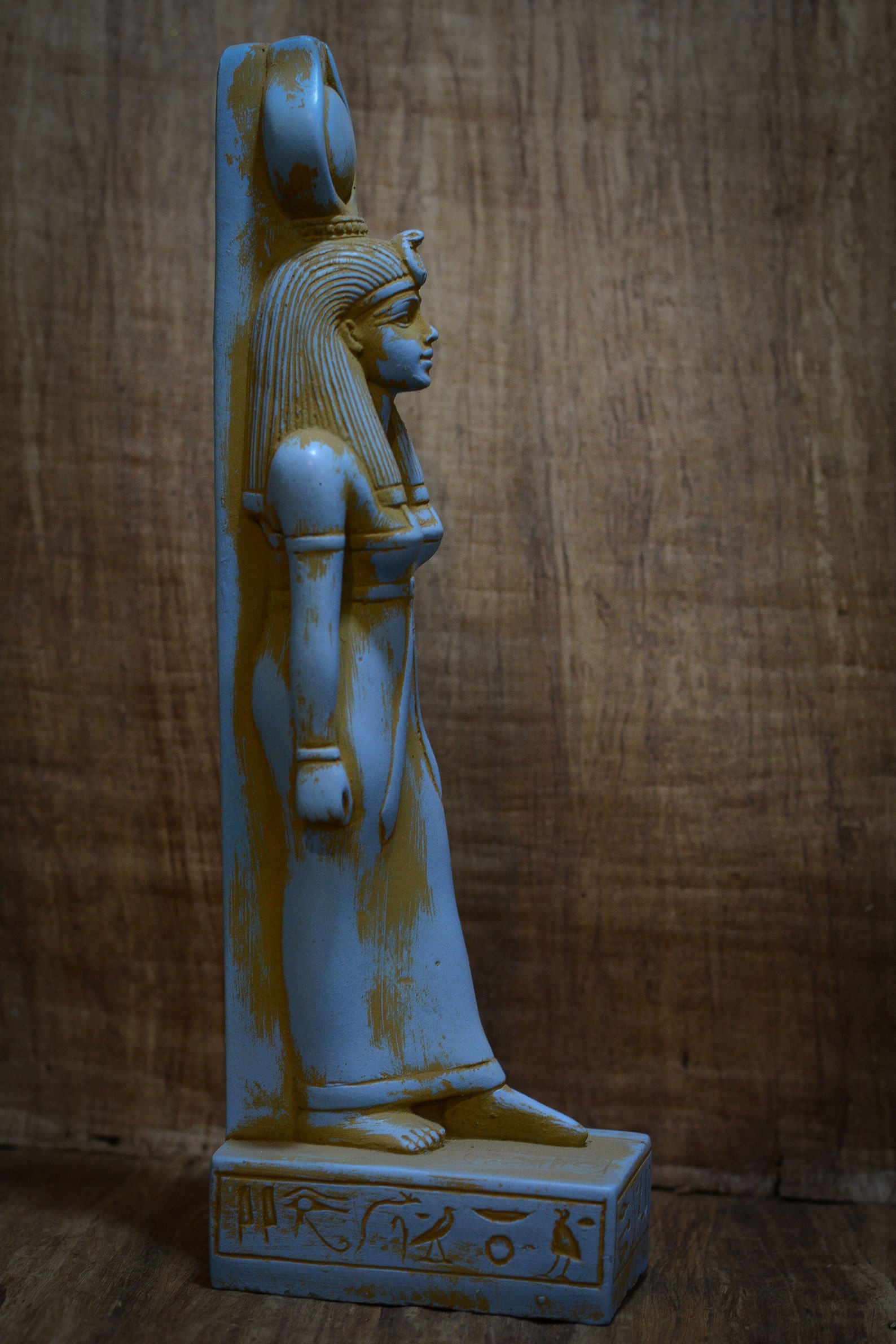 Statue goddess Isis blue Sculpture heavy stone unique Egyptian Etsy
