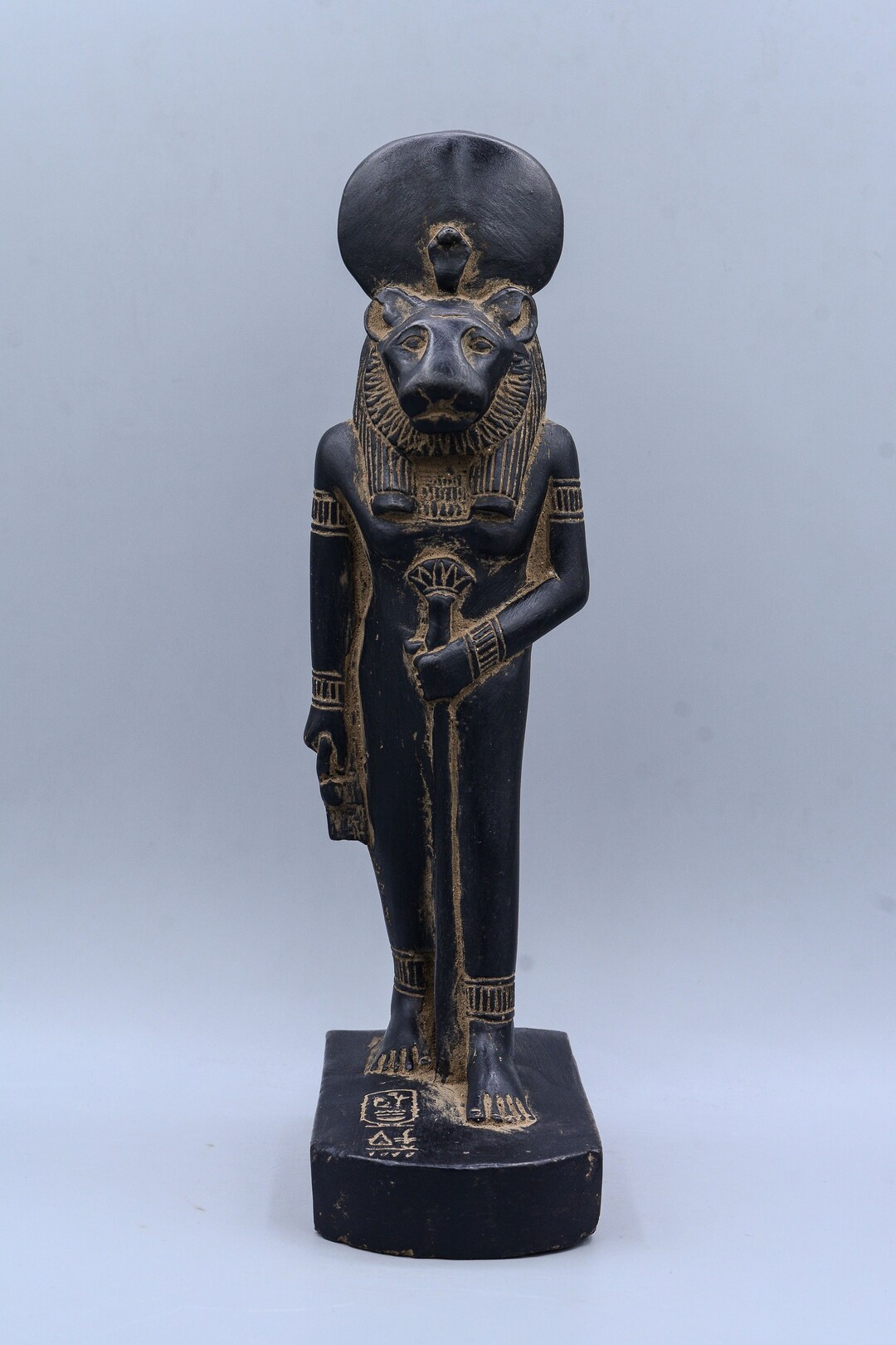 Statue of Goddess Sekhmet Black, Gold Egyptian Art Unique Heavy Stone ...