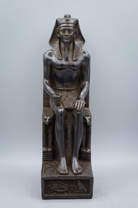 Unique Statue of Egyptian Art King Khafre Heavy Solid Stone Etsy