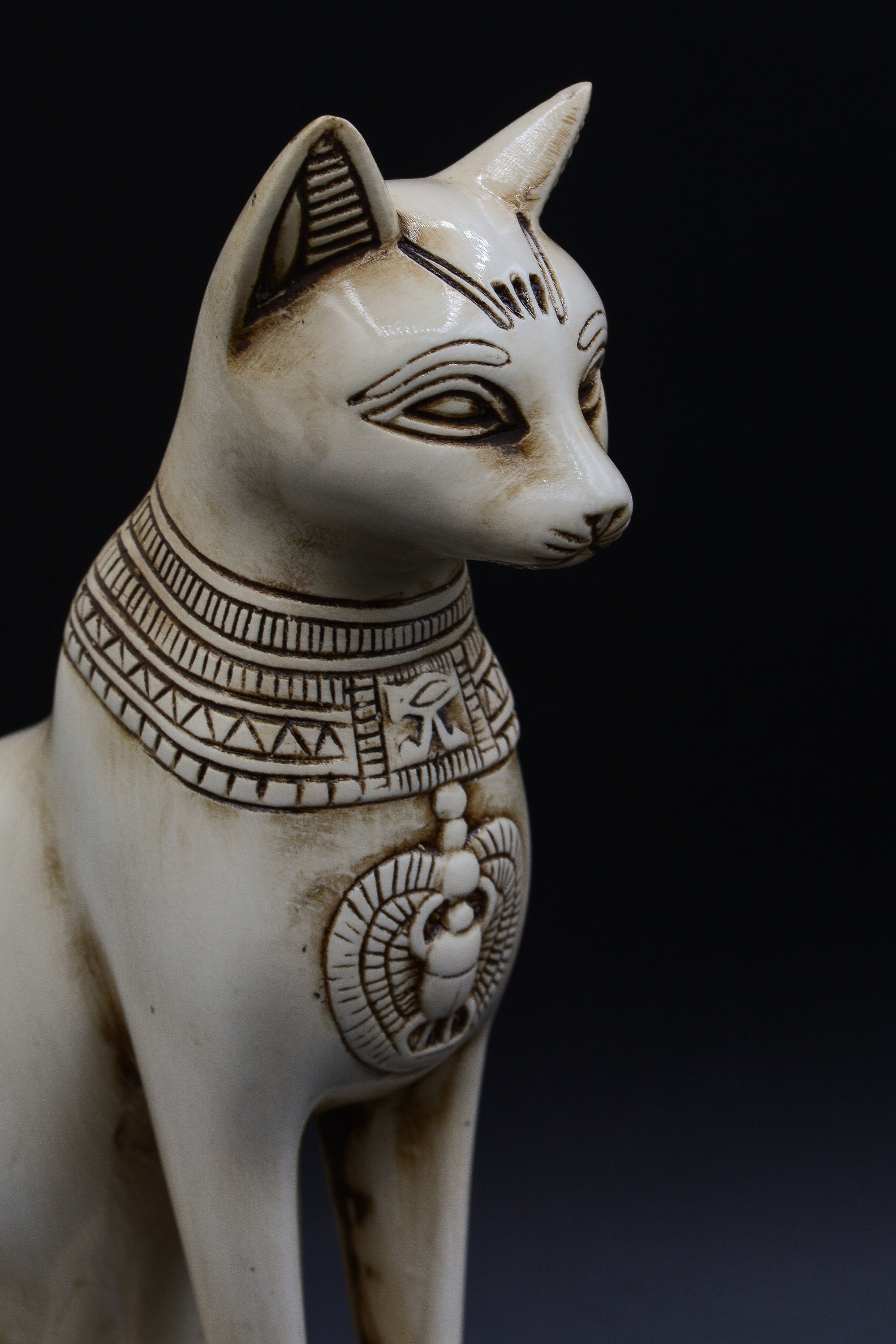 Statue Of Goddess Bastet Cat 2 Color Black White Heavy Made In Etsy