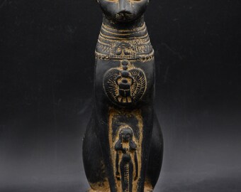エジプトで作られたユニークなエジプトの女神バステト猫の像黒い エジプトで作られたユニークなエジプトの女神バステト猫の像黒い