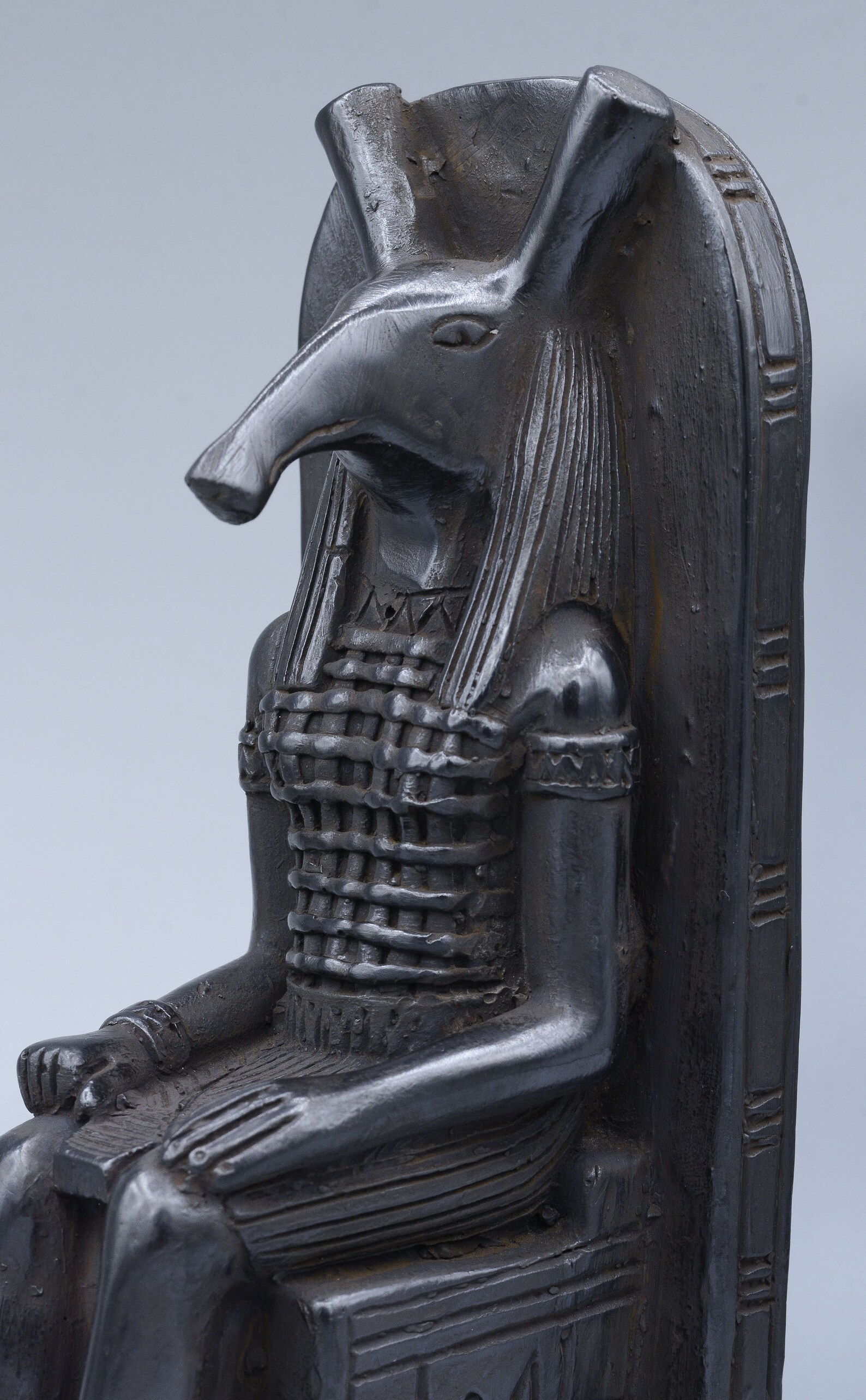 Egyptian Statue Seth, the God of Chaos Seated on Throne Heavy Black ...