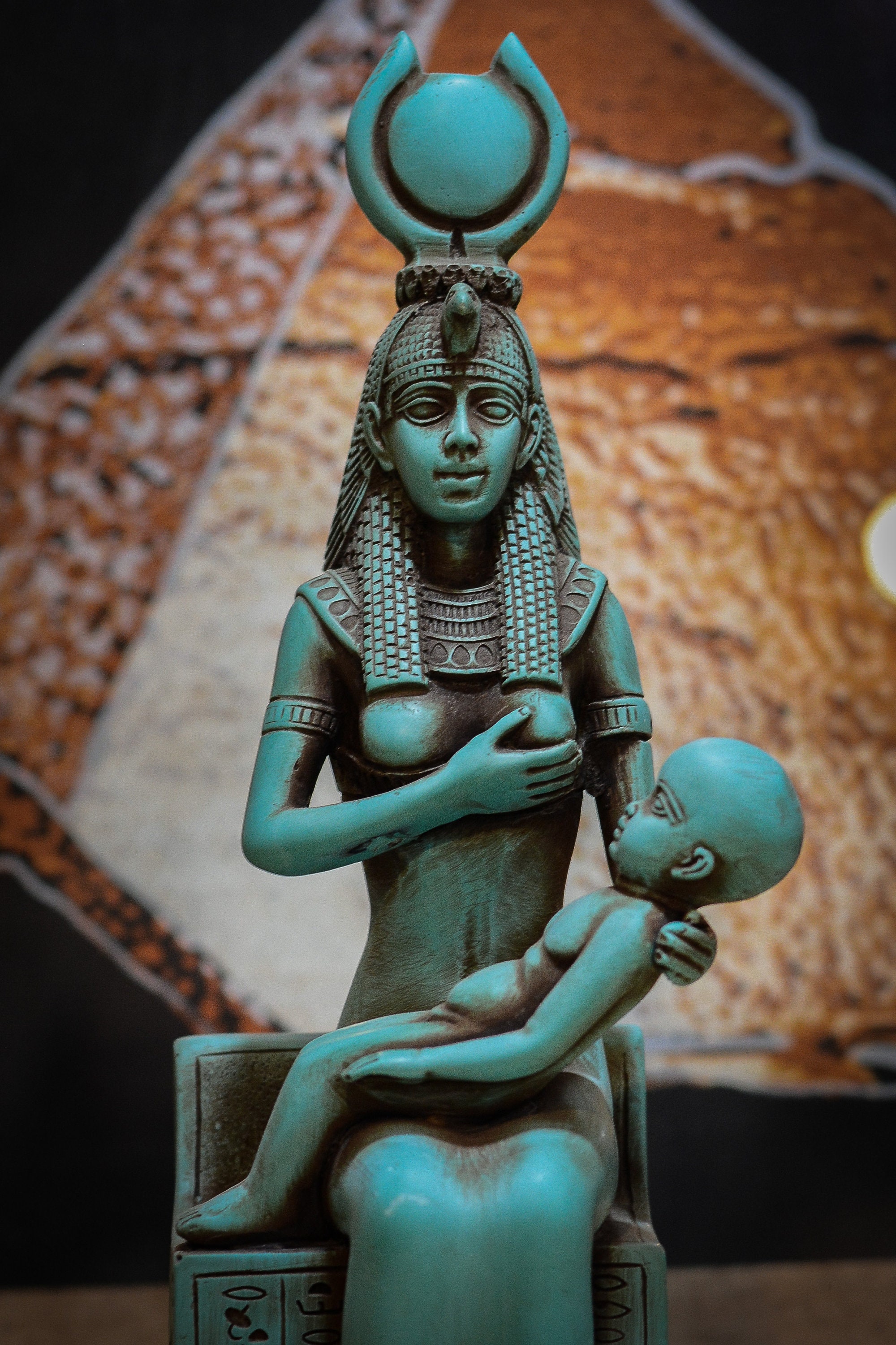 【超稀少品】大型　エジプト　布で巻かれたホルス神　ファイアンス　ミイラ 超稀少品】大型 エジプト 布で巻かれたホルス神 ファイアンス ミイラ