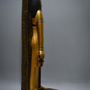 Statue of Goddess Sekhmet Unique Painted Gold Standing Large Stone ...