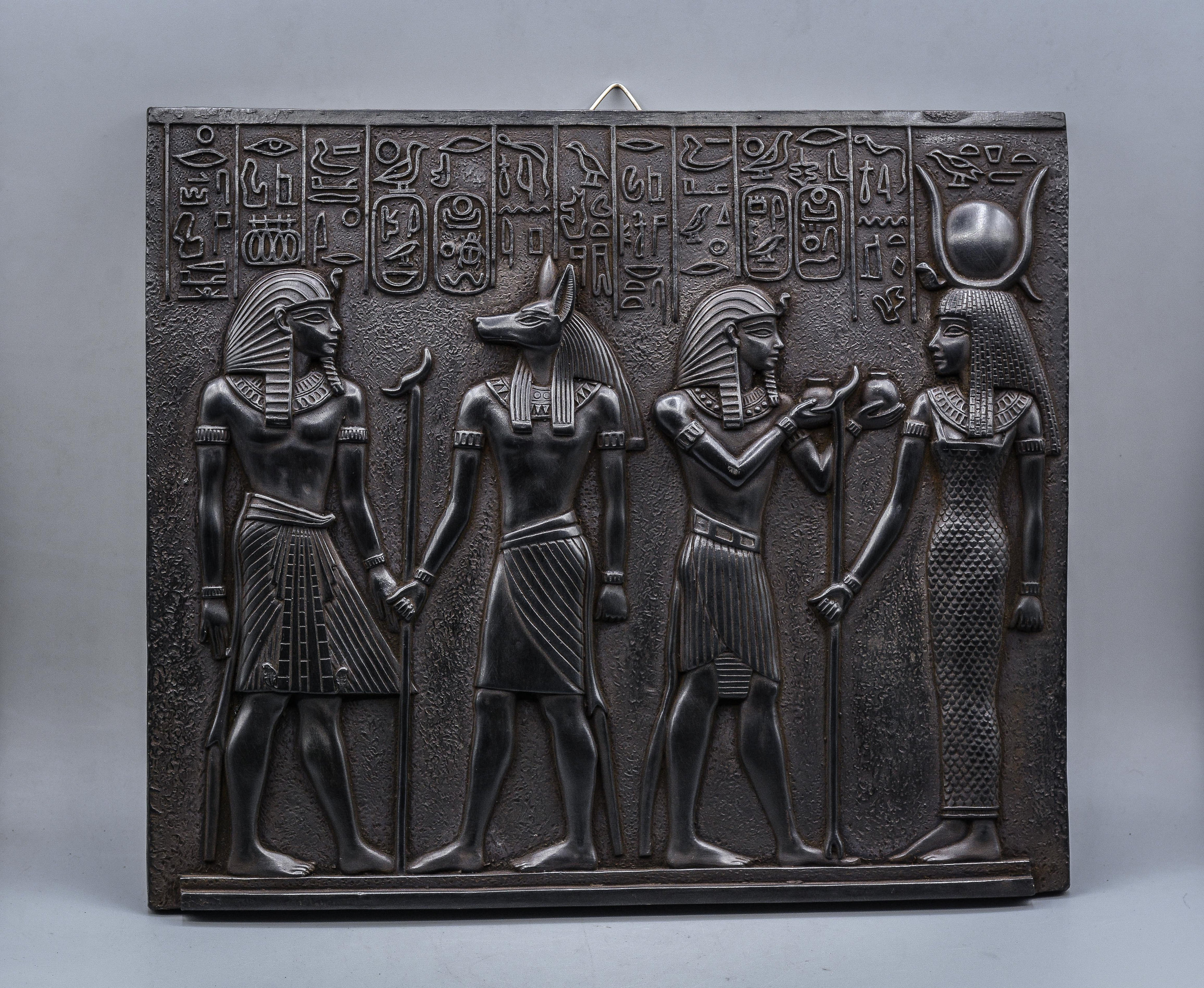 Ancient Egyptian Art WALL Relief Tutankhamun With Anubis Etsy