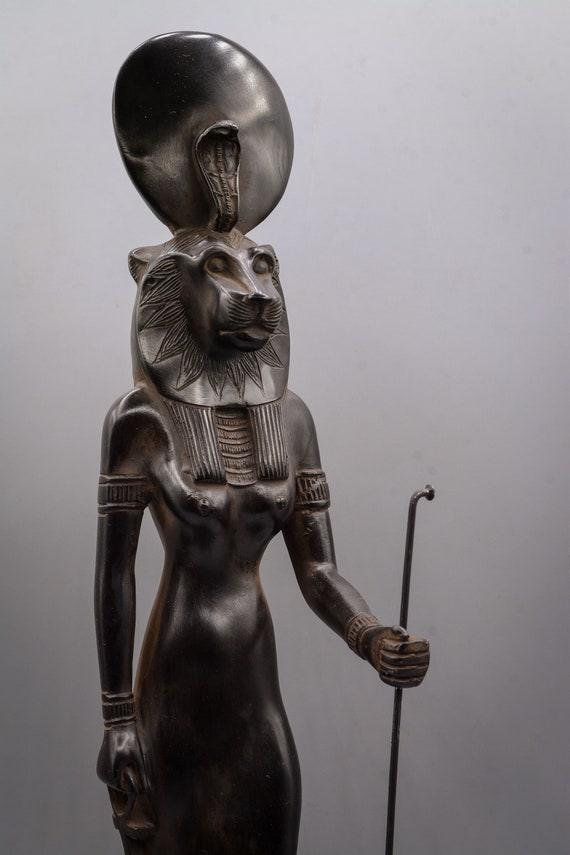Unique Statue of Egyptian Goddess Sekhmet Black Ruler of the