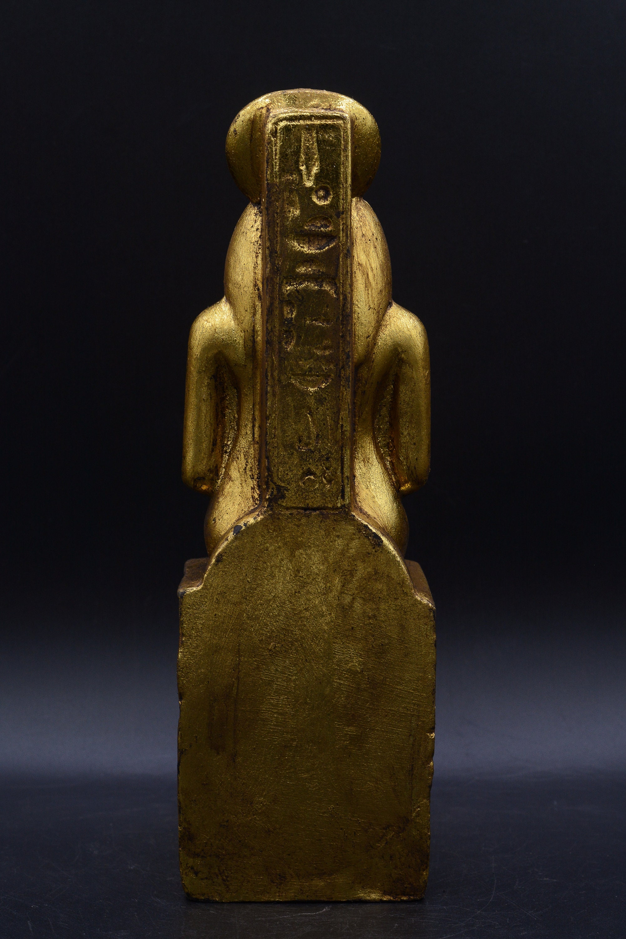 Statue of Egyptian Goddess Sekhmet Sculpture Seated Heavy Stone Black ...