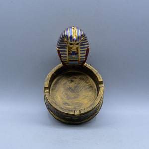 An ashtray Egyptian pharaoh art decor 3 style / Anubis / Nefertiti / King Tut,  made in egypt
