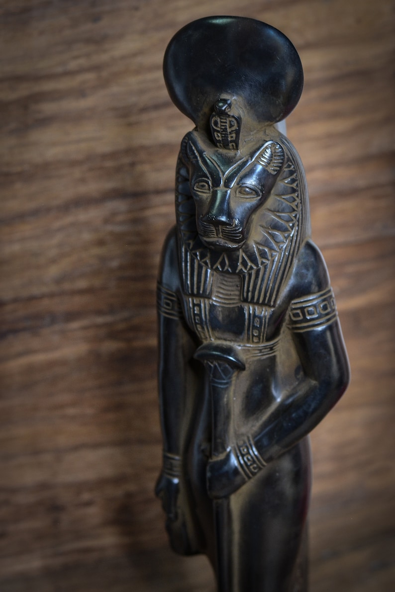Statue of Goddess Sekhmet Black Standing Large Solid Stone - Etsy