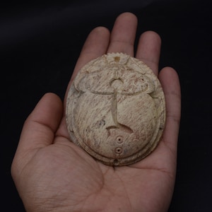 Hand Carved Stone Scarab Beetle Amulet: Egyptian Altar Decor