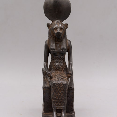 statue of goddess Sekhmet seated Figurine black made in Egypt