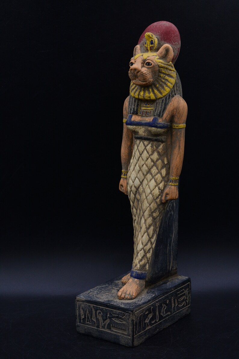 Ancient Egyptian Art Statue of Goddess Sekhmet Heavy Painted | Etsy