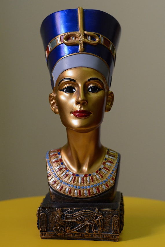 古代エジプト　王妃ネフェルティティ　胸像　G29-1 ネフェルティティ胸像 ヨーロッパ産ブナ材彫刻