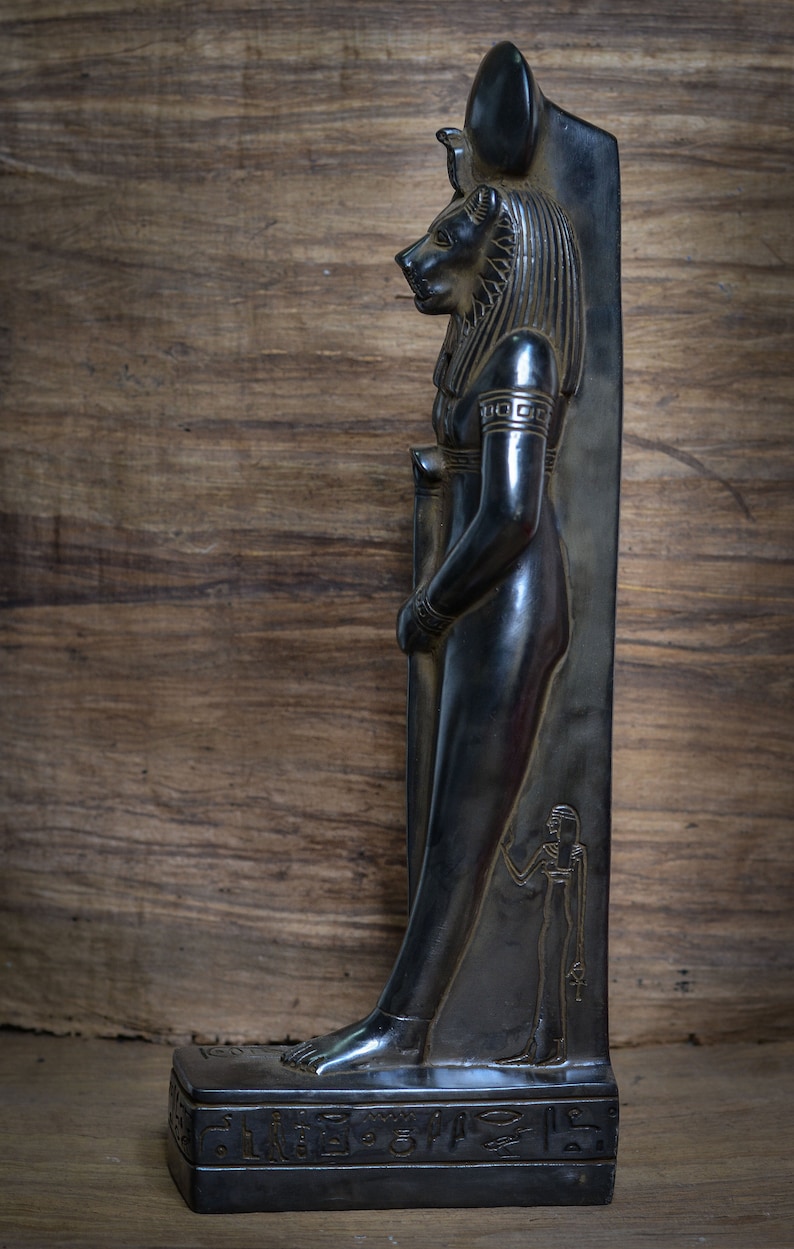 Statue of Goddess Sekhmet Black Standing Large Solid Stone - Etsy