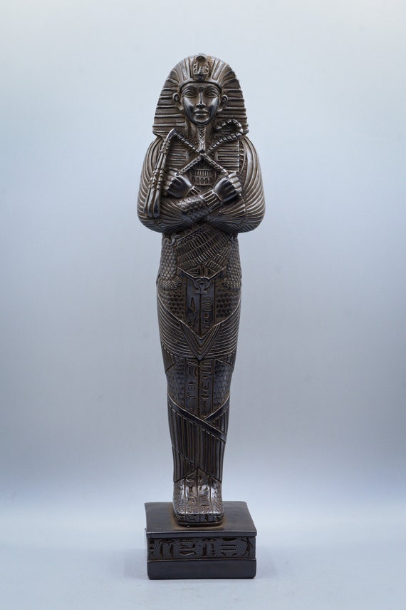 ツタンカーメン王のユニークな古代エジプト像、12インチの大きな黒い石