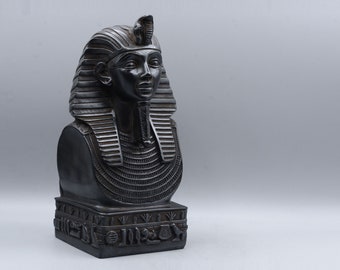 Ancient Egyptian statue of King Tutankhamun heavy black made in egypt