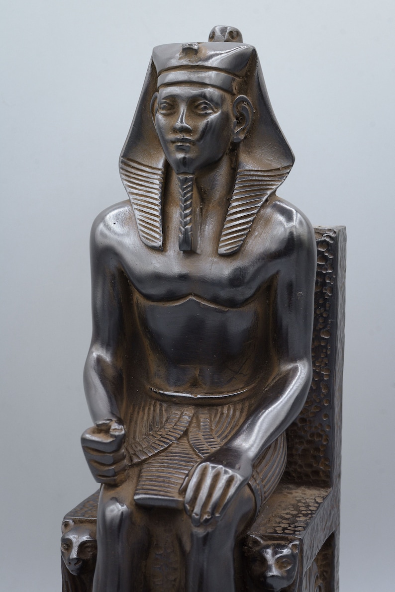 Unique statue of Egyptian art King Khafre heavy solid stone Etsy