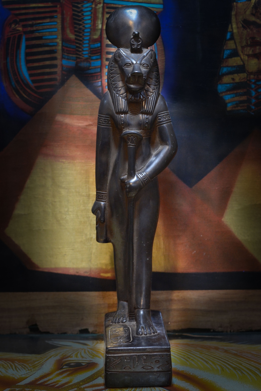 Statue of Goddess Sekhmet Black Standing Large Solid Heavy Ancient ...
