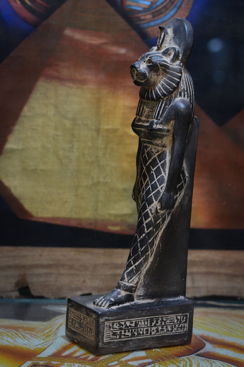 Statue of Goddess Sekhmet Black Heavy Stone Made in Egypt - Etsy