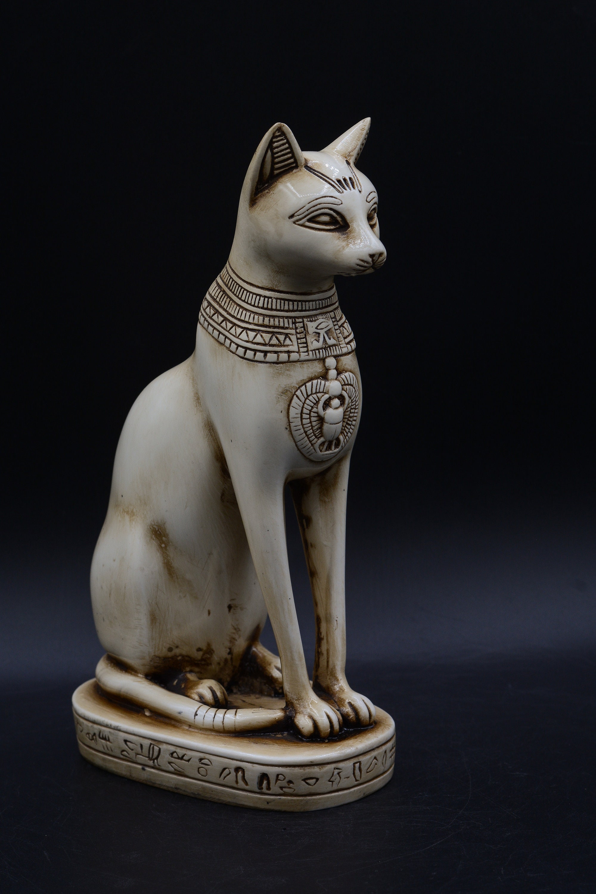 Standbeeld van godin Bastet kat kleur zwart wit zwaar Etsy Nederland