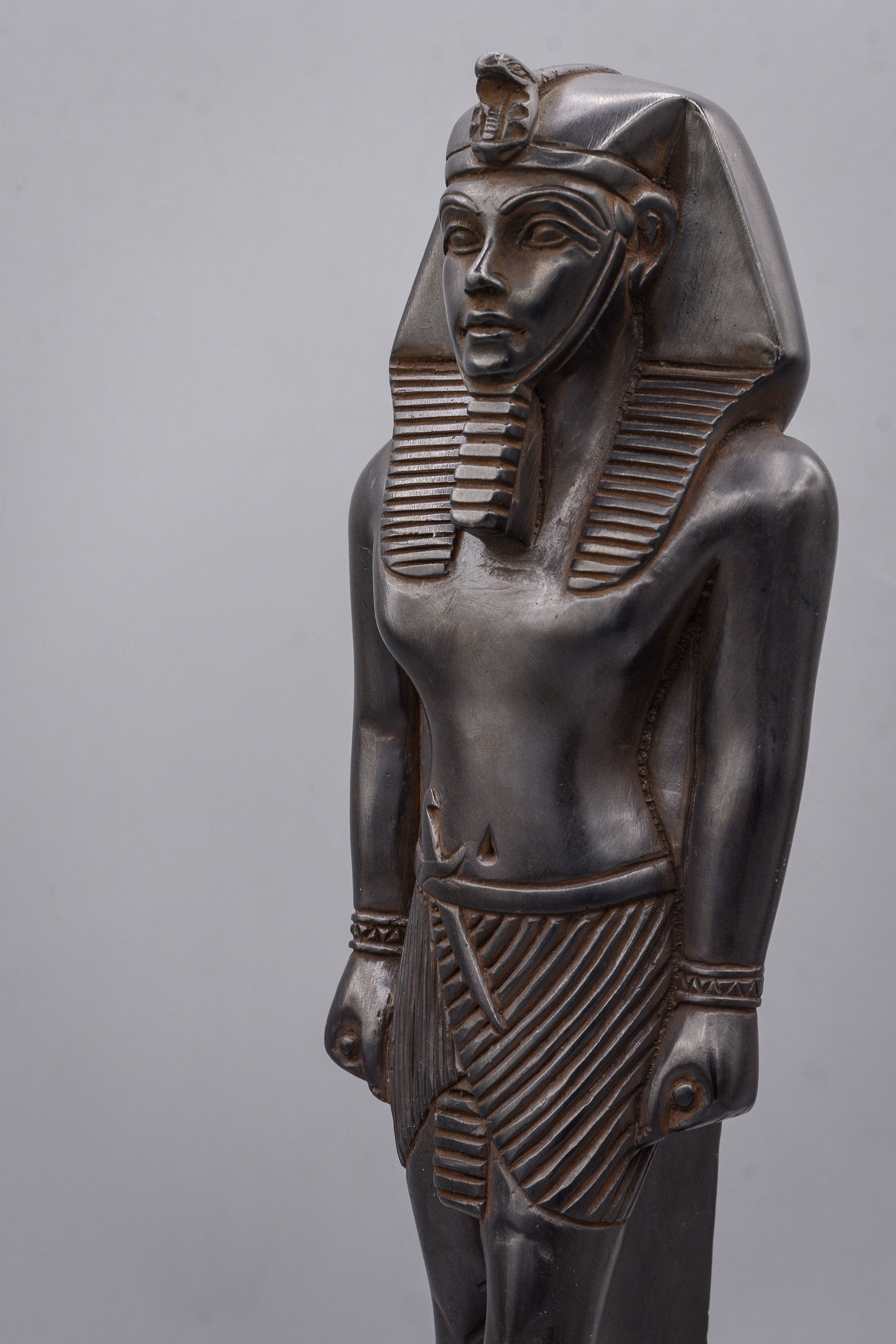 Statue of King Khafre Black Egyptian Art Pharaoh Solid Stone Etsy