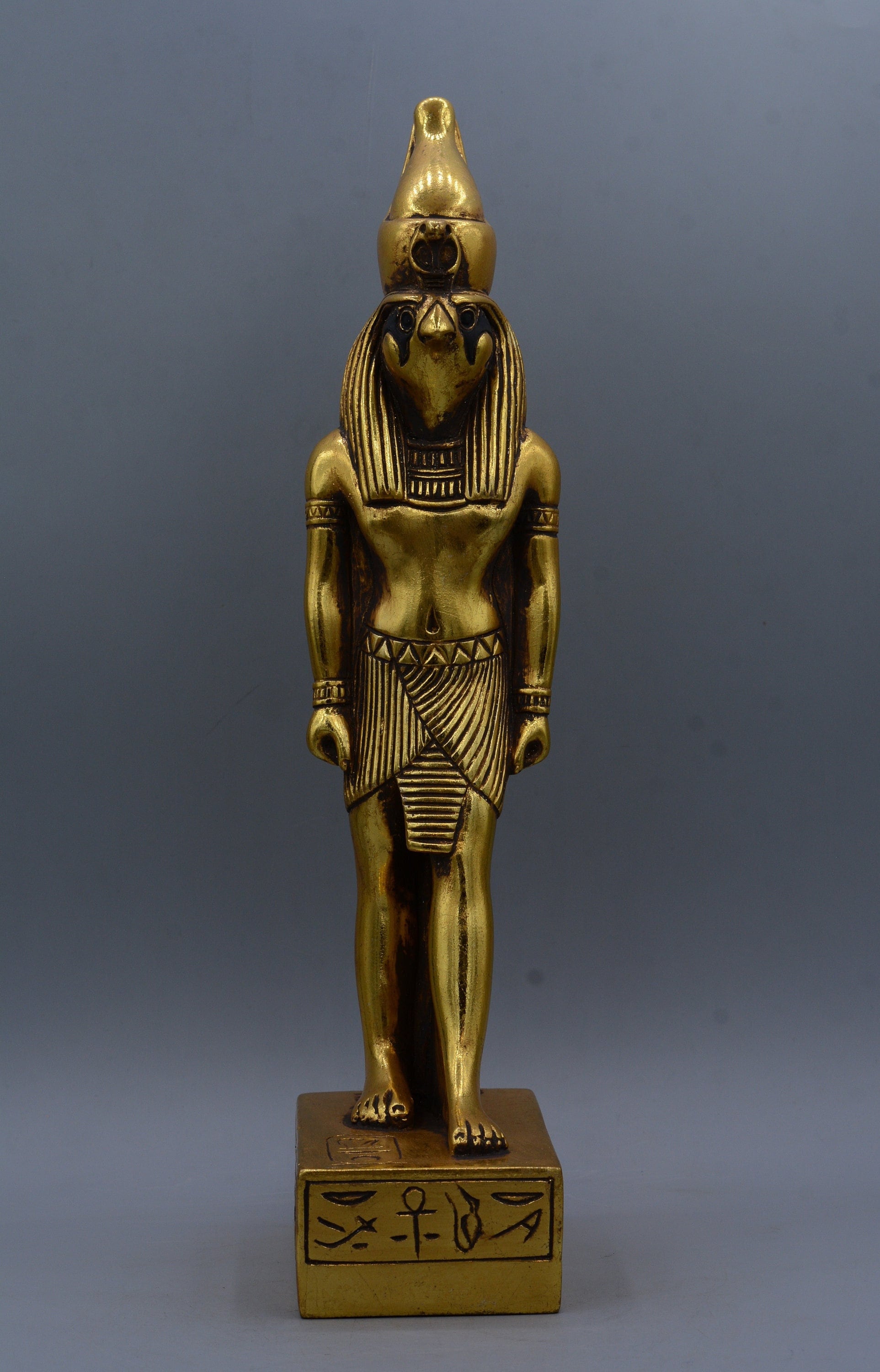 Unique Statue Horus God of Sky Sculpture Gold Leaf Heavy