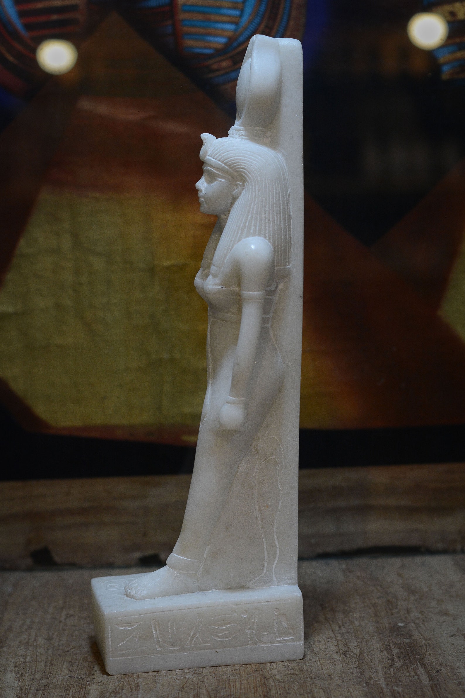 Isis Statue White Sculpture Heavy Marble Stone Ancient Egypt Etsy