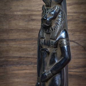 Statue of Goddess Sekhmet Black Standing Large Solid Heavy Ancient ...