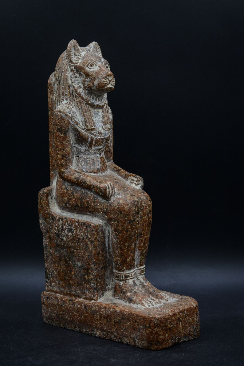 Vintage Seated Statue of Sekhmet Warrior Goddess of War Sculpture Heavy ...