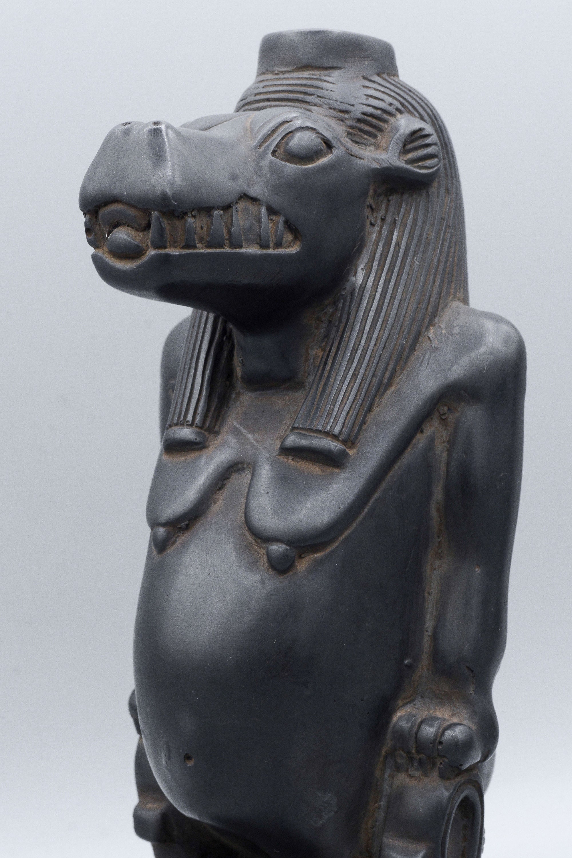 Statue of Taweret Hippos “goddess of Childbirth” Black Heavy Statue of Taweret Hippos “goddess of Childbirth” Black Heavy
