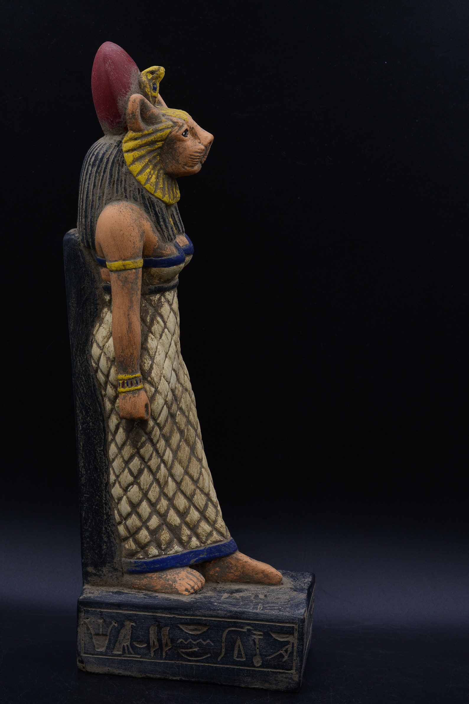 Ancient Egyptian Art Statue of Goddess Sekhmet Heavy Painted | Etsy