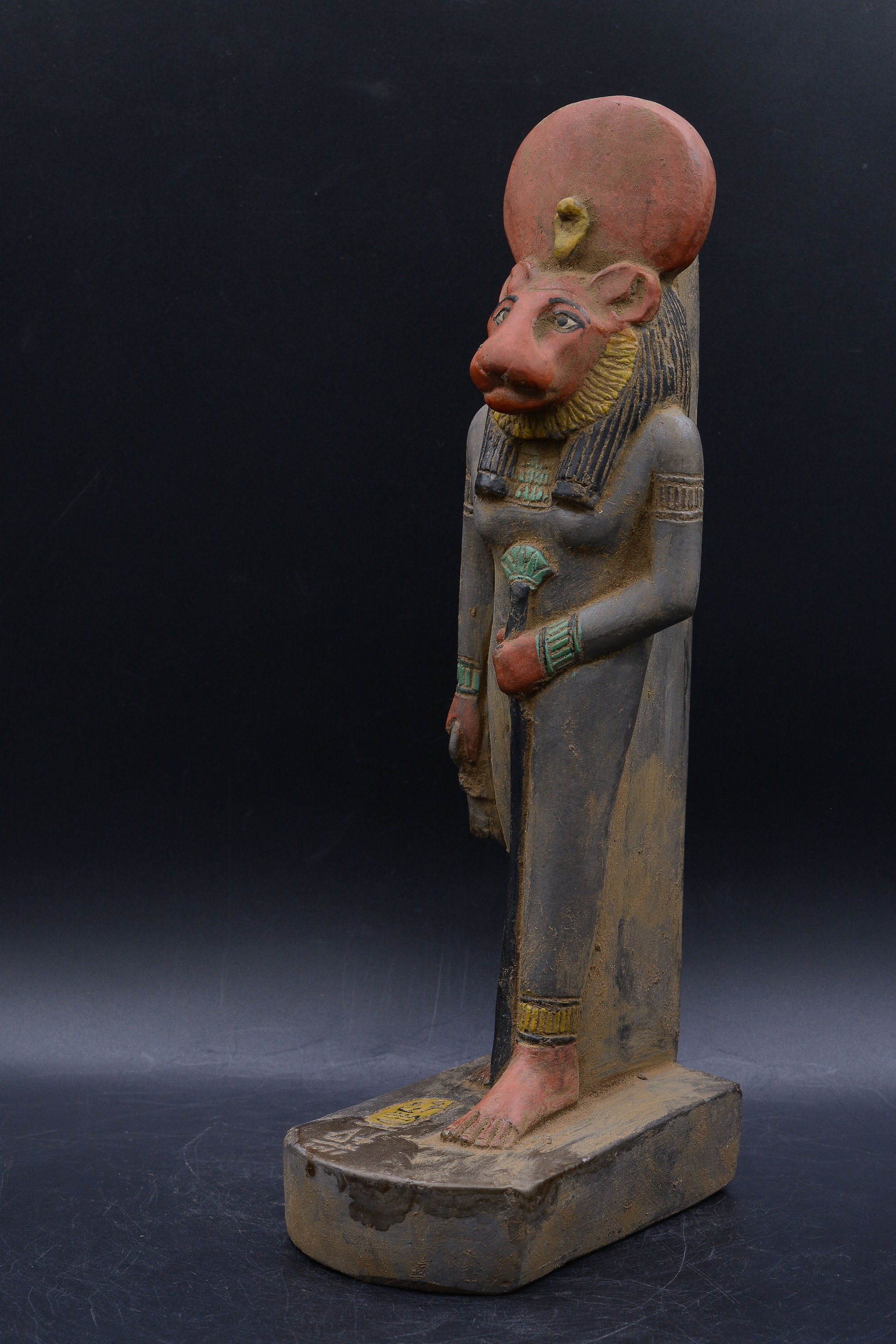 Statue of Goddess Sekhmet Unique Egyptian Art 2 Style Heavy Stone Made ...