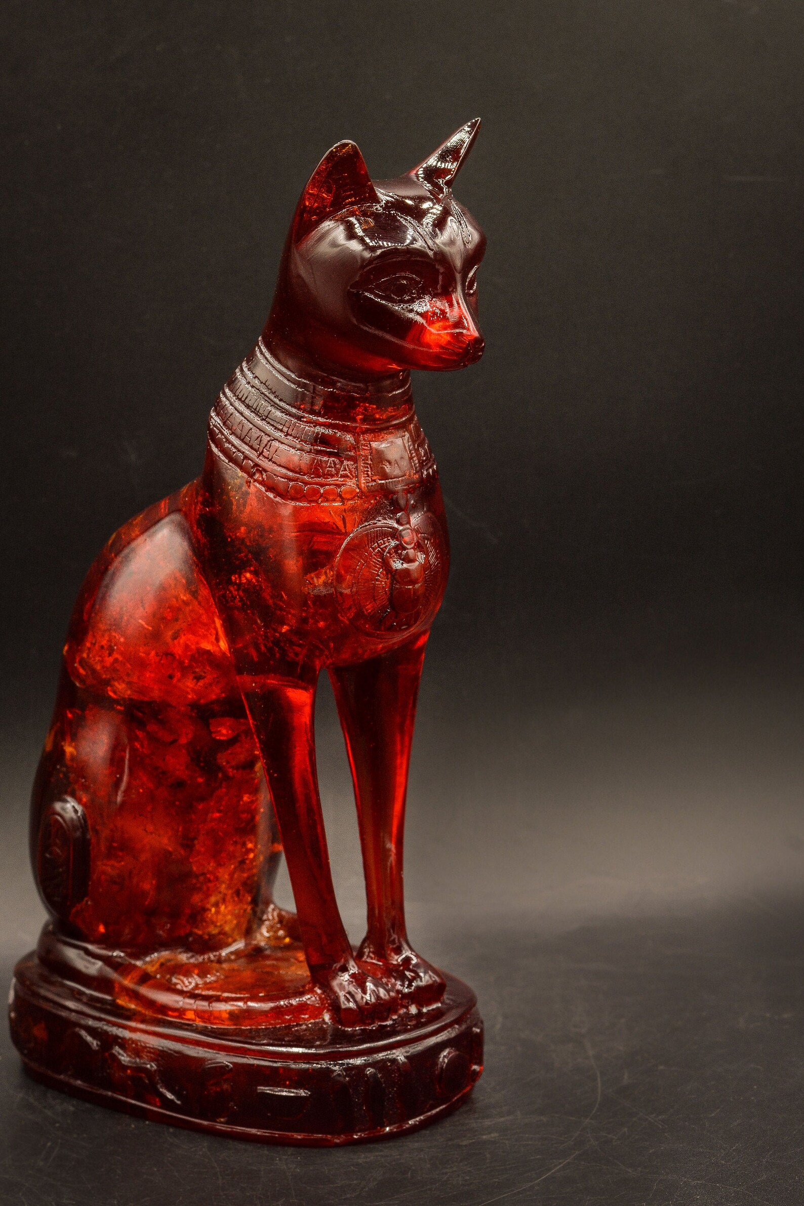 Unique Ancient Egyptian art statue of goddess Bastet cat Amber | Etsy