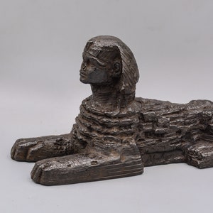 Egyptian statue Sphinx black solid stone heavy Made in egypt