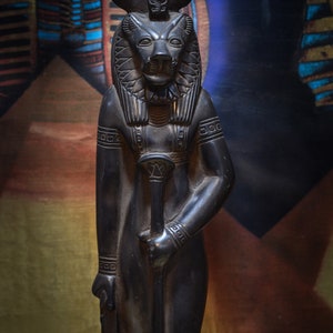 Statue of Goddess Sekhmet Black Standing Large Solid Heavy Ancient ...